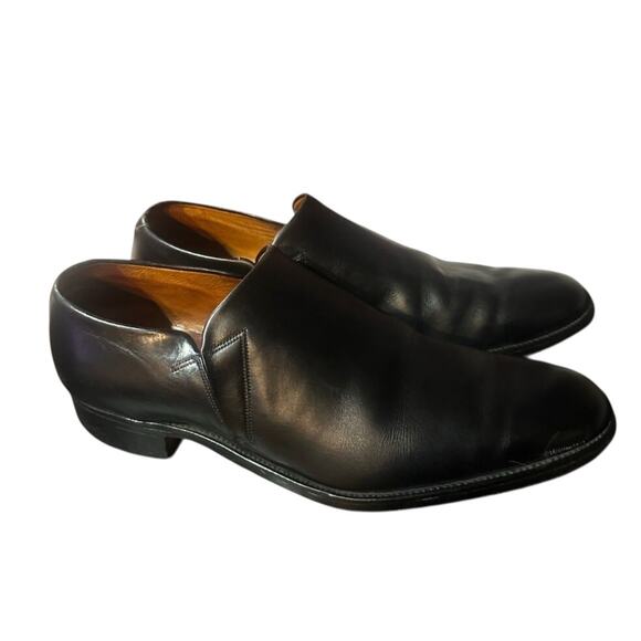Trickers Corniche Black Leather Slip On Loafers Size 9 Made in England Vintage - Picture 1 of 8